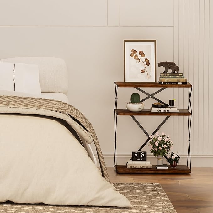 3-Tier End Table Small Side Table Tall Bedside Night Stand - Image 7