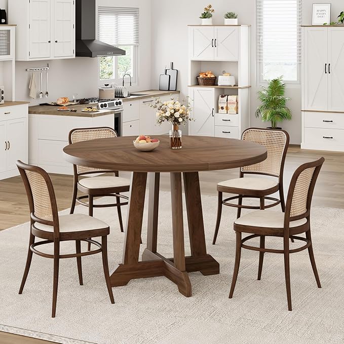 GarveeHome Round Dining Table for 4, Kitchen Dining Room Circle Dinner Pedestal - Image 5