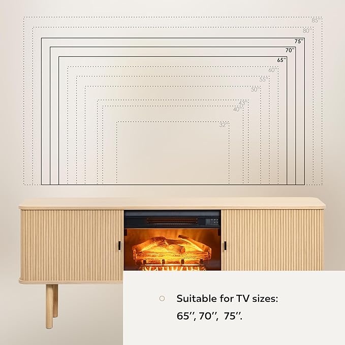 WERMO 71'' Electric Fireplace TV Stand - Image 7