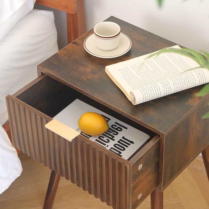 Mid Century Modern Nightstand, Small End Tables Living Room, Accent Bedside - Image 5
