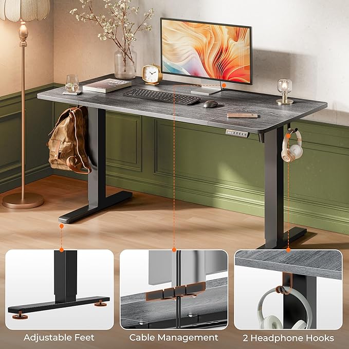 Huuger 55 x 28 Large Electric Standing Desk, Height Adjustable Desk, 27.6" Deep - Image 7