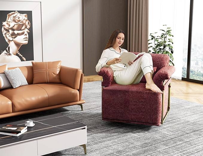 KEIKI Modern Comfy Swivel Accent Reading Chair - Image 5