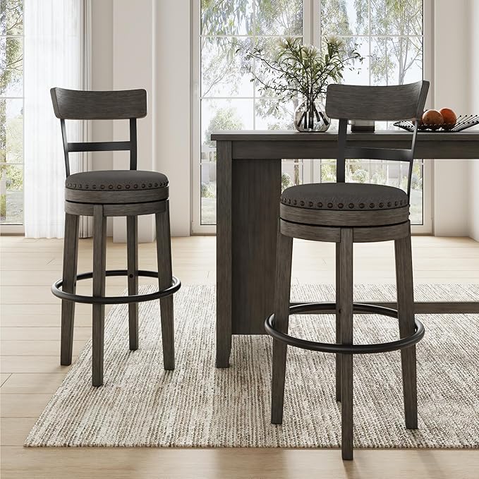 Signature Design by Ashley Caitbrook 30" Farmhouse Bar Height Upholstered - Image 2
