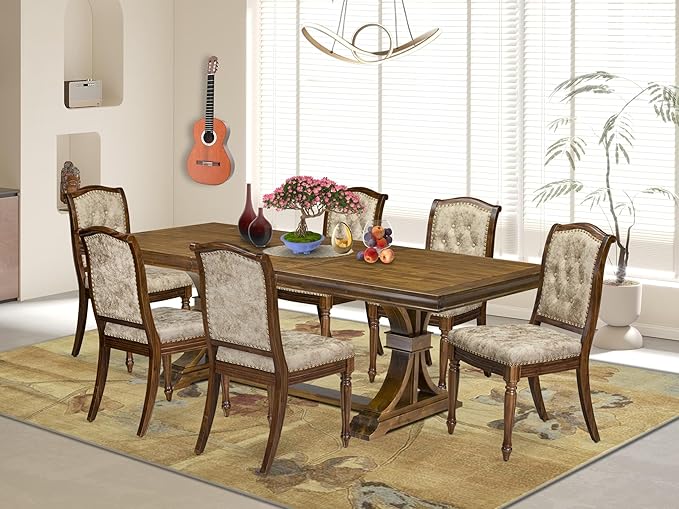 LEMA7-AWA-36 7 Pieces Dining Room Set Consists of a Rectangular Modern Dining by LuxebyEastWestFurniture
