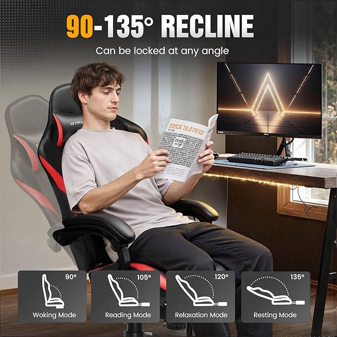 GTRACING Gaming Chair with Foot Rest & Pocket Spring Cushion, Ergonomic High - Image 6