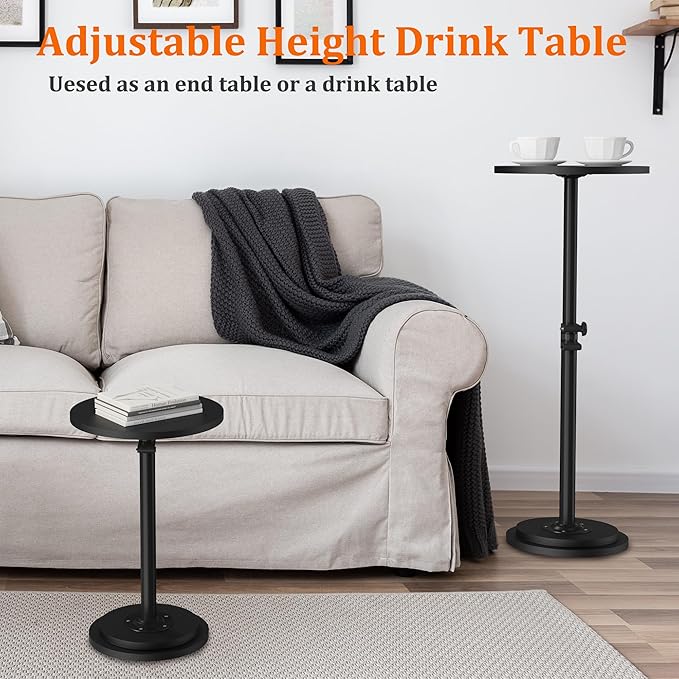 2Pack Drink Table, Small Round Side Table - Image 6