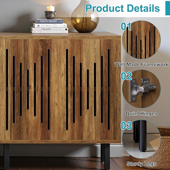 59" Sideboard Buffet Cabinet - Image 4