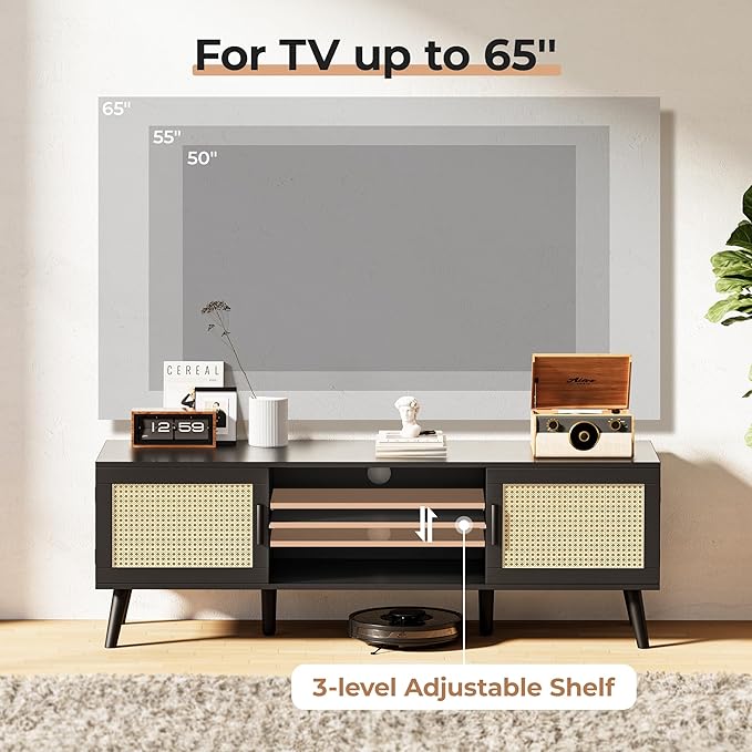 SUPERJARE TV Stand for 65 Inch TV, Entertainment Center - Image 3