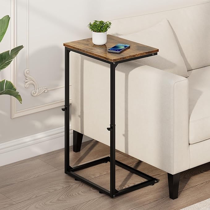 Vagusicc C Shaped End Table for Couch, 33.2'' Tall C Table Adjustable Height - Image 8