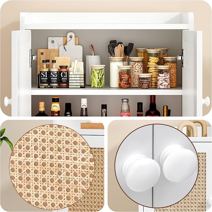 Buffet Cabinet, Rattan Storage Cabinet - Image 4