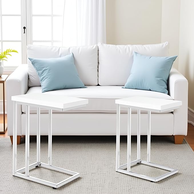 Lavish Home C-Shaped Side Tables Set of 2 – Modern Sofa End Tables or Bedside - Image 6