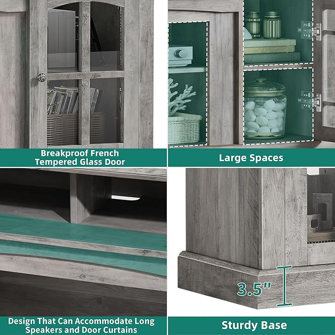 YITAHOME LED Farmhouse TV Stand - Image 5
