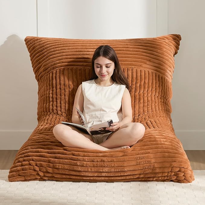 3-in-1 Giant Bean Bag Chair for Adults & Kid, Convertible Floor Sofa to Mattress by Gericco