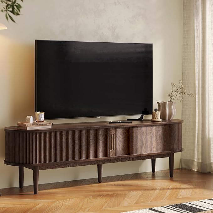 LINSY 70" Fluted TV Stand, Modern Entertainment Center - Image 3