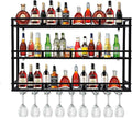 Metal Wine Rack Wall Mounted, Bar Shelves by HFTUW