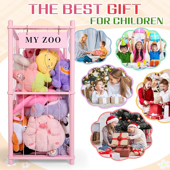 Stuffed Animal Storage Zoo, Wooden Stuffed Animal Organizer - Image 6