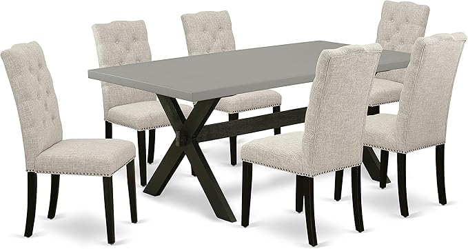East West Furniture X697EL635-7 7 Piece Dining Room Furniture Set Consist of a - Image 2