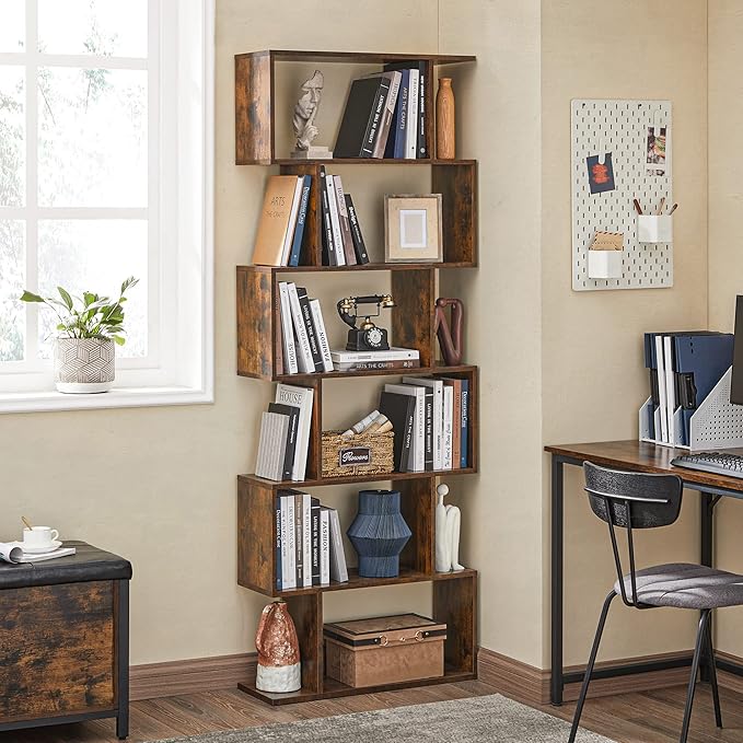 VASAGLE 6-Tier Bookshelf, Tall Display Shelf, Freestanding Storage Shelf - Image 5