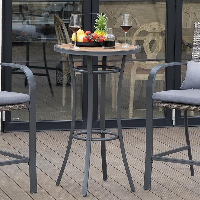 Bar Height Patio Table, 40-Inch Outdoor Pub Table Bistro Table - Image 5
