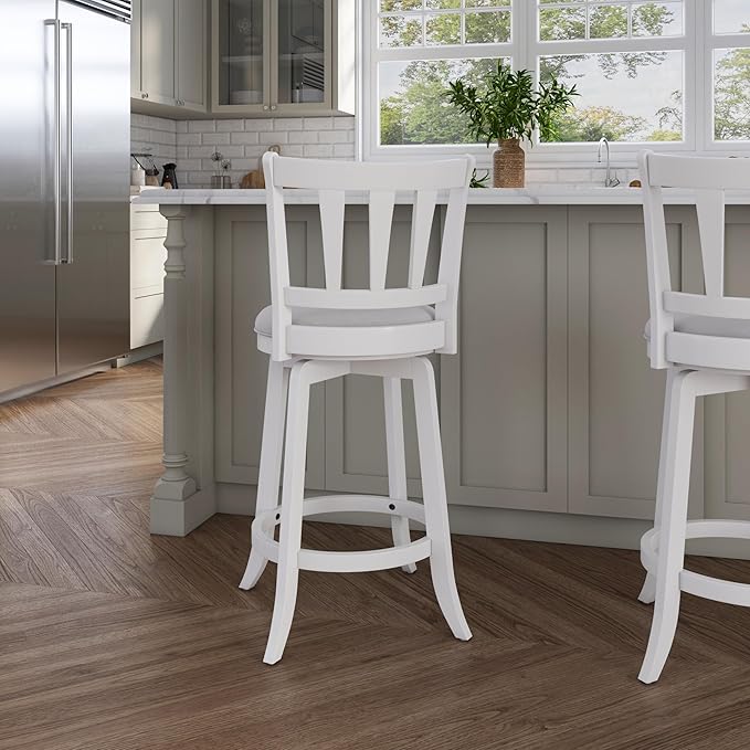 HILLSDALE Presque ISLE Wood Counter Height Swivel Stool White - Image 15