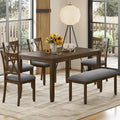 6-Piece Solid Wood Dining Table Set, Dining Table & Chair Set by Zevemomo