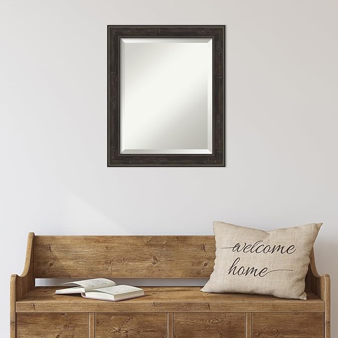 Amanti Art Brown Wall Mirror 24x20 Shipwreck Greywash Narrow Rectangle Bathroom - Image 5