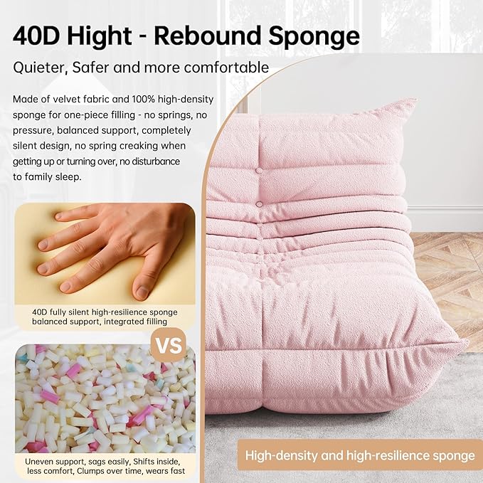 Bean Bag Chairs for Adults, BeanBag Reading Chair Memory Foam Couch, Floor - Image 4