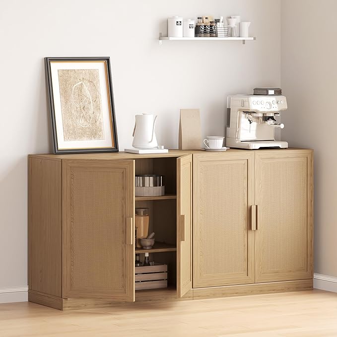 Buffet Cabinet, 4-Doors Sideboard Cabinet - Image 3
