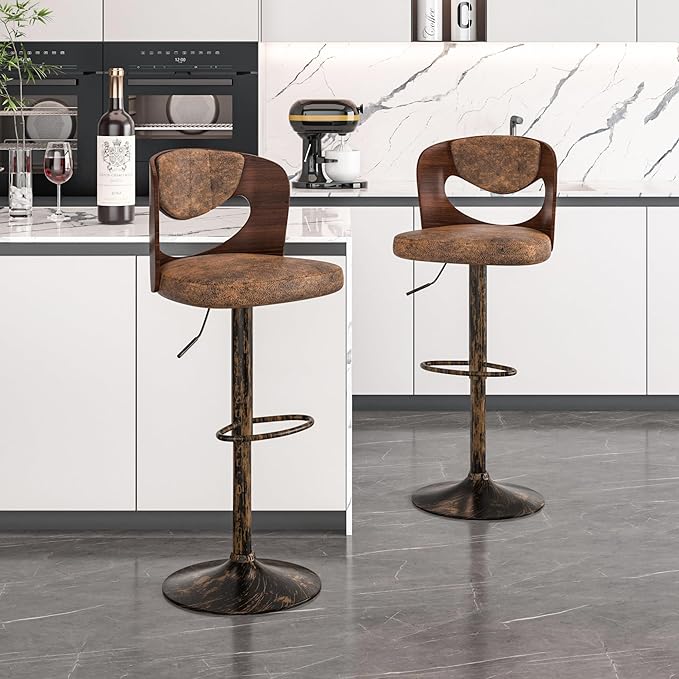 VECELO Bar Stools Set of 2, Kitchen Island Stools by VECELO