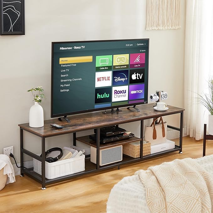 VECELO TV Stand with Power Outlets - Image 2
