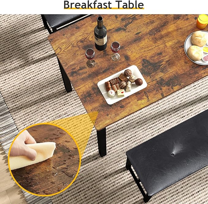 Rovibek Dining Room Table Bench Set - Image 4