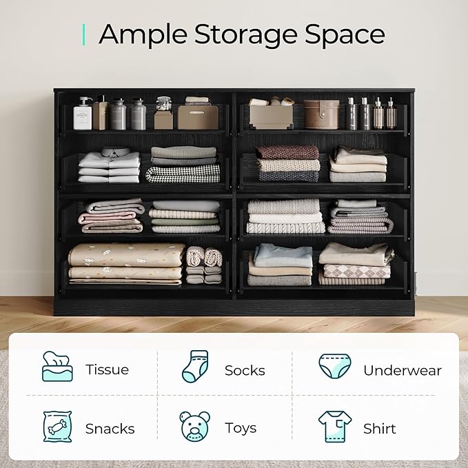 LINSY HOME 8 Drawer Dresser for Bedroom, Modern TV Stand Dressers - Image 5