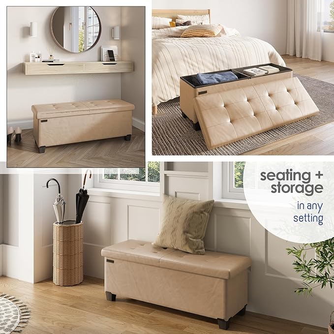 STORAGEBUD Storage Ottoman Bench - Image 4