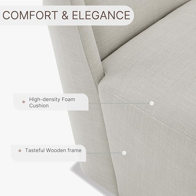 Dining Chairs with Casters No Assembly Upholstered Wingback Single Sofa Armless - Image 5