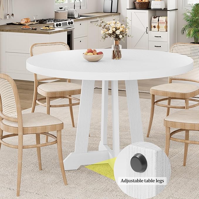Garvee Dining Table for 4 to 6 People, 47 Inch Round Dining Table, Wooden - Image 7