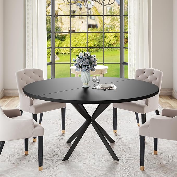 47.24" Round Dining Table for 4-6 Person, Round Kitchen Table - Image 6