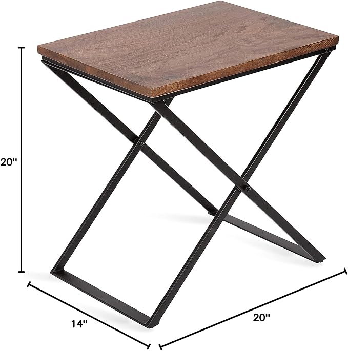 Kate and Laurel Laraway Modern Side Table, Rustic Brown and Black, Metal - Image 10