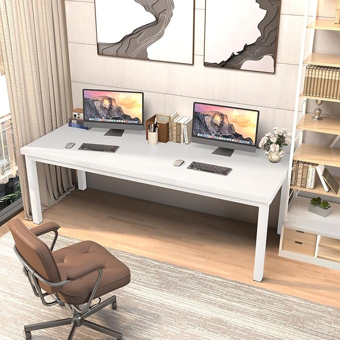 70.8 Inch Large Computer Desk, Long Gaming Table, Modern Two Person Desk Large - Image 6