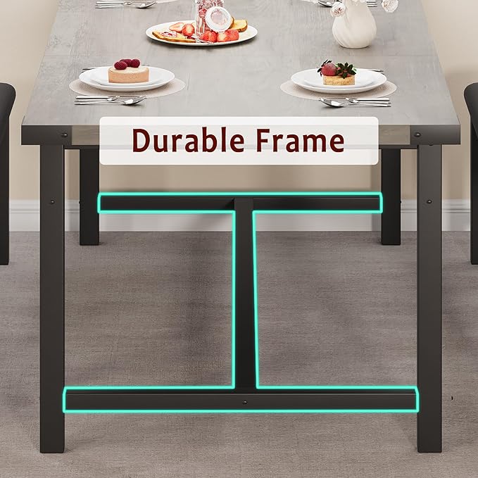 3-Piece Dining Table Set for 4-6 People, Extendable Kitchen Table Set - Image 9