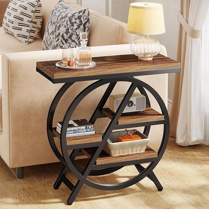 Tribesigns End Table Set of 2, 3-Tier Narrow Sofa Side Table - Image 5