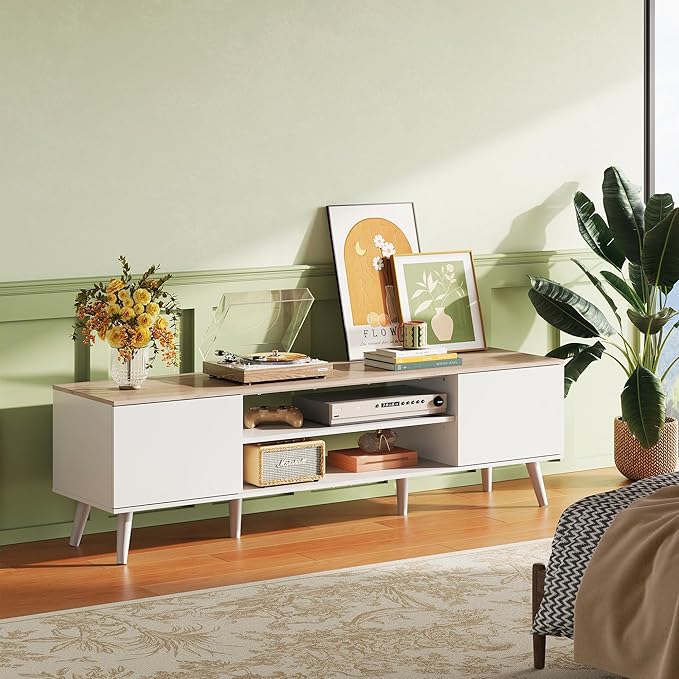 WLIVE TV Stand for 65 70 inch TV, Boho Entertainment Center - Image 4