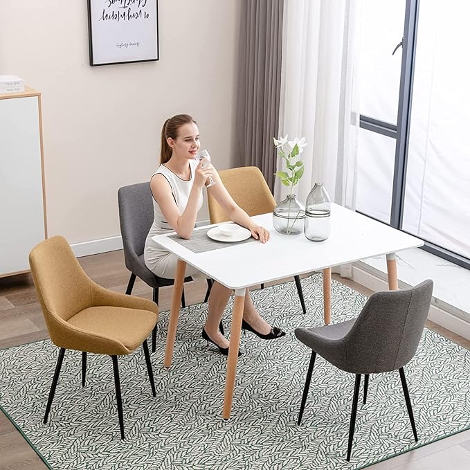 Dining Chairs Set of 2 Ergonomic Living Room Chairs Dark Grey Kitchen Chairs - Image 2
