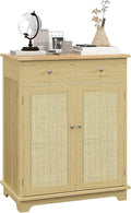 HOMCOM Sideboard with Solid Wood Countertop, Modern Kitchen Storage Cabinet by HOMCOM