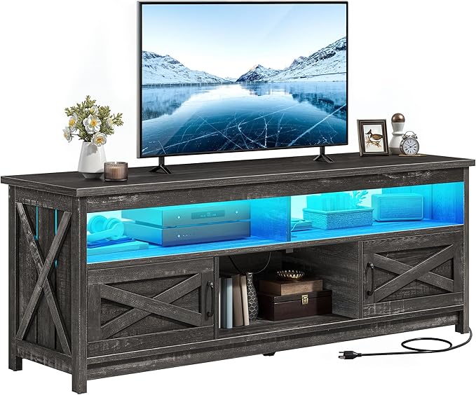 YITAHOME Farmhouse TV Stand for 65/75 Inch TV LED Entertainment Center - Image 9