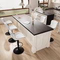 YOUNIKE White Bar Stools Set of 6 Modern Swivel Counter Height Bar Chair by YOUNIKE