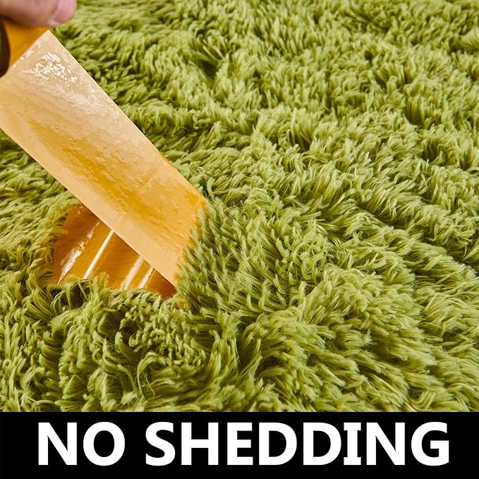 FJZFING Grass Green Round Rug Ultra-Soft Plush Modern 7x7 Circle Area Rug - Image 5