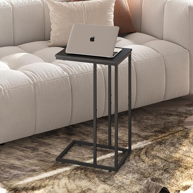 WLIVE Black Side Table, C Table End Table - Image 2