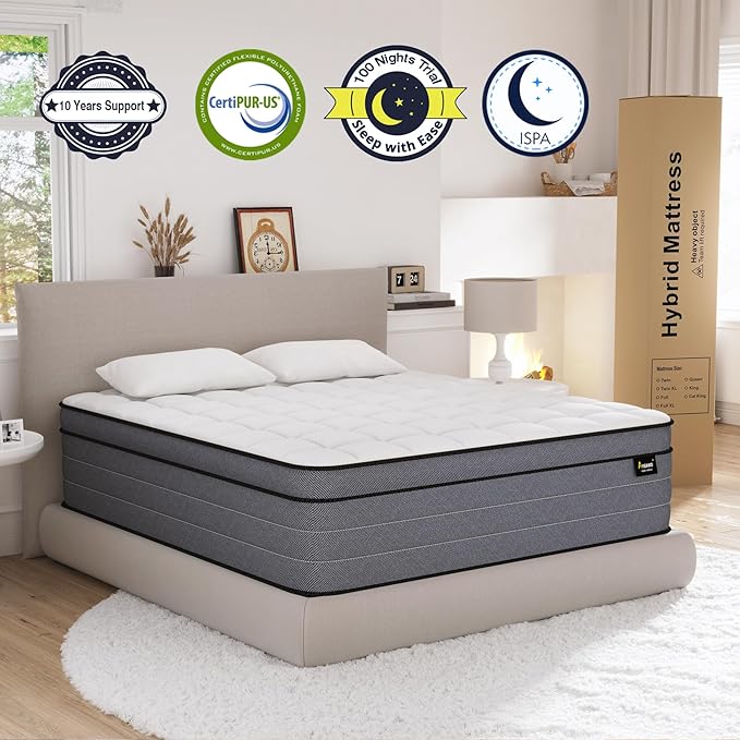 Queen Mattress 14 Inch, Queen Size Mattresses in a Box, Superior Hybrid Bed - Image 7
