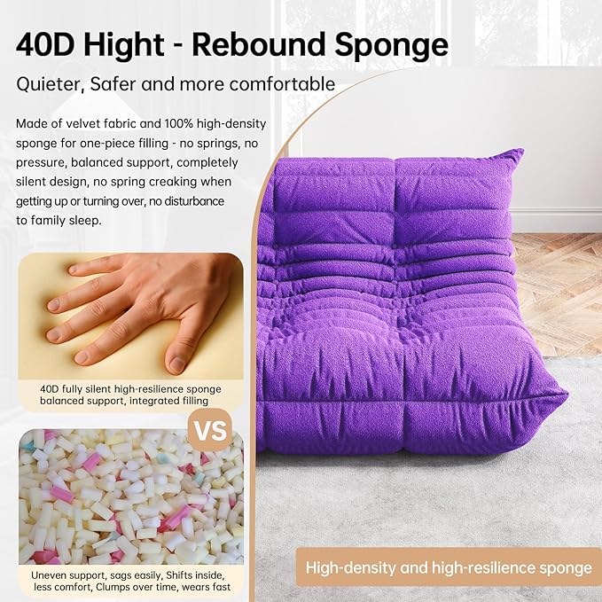 Bean Bag Chairs for Adults, Memory Foam Couch Loveseat Sofa Chair, Soft Teddy - Image 4