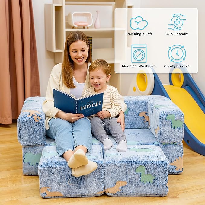 Lamerge Toddler Couch Glow in The Dark Toddler Fold Out Couch - Image 2